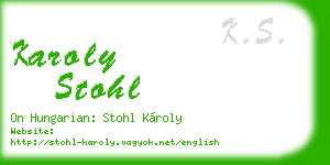 karoly stohl business card